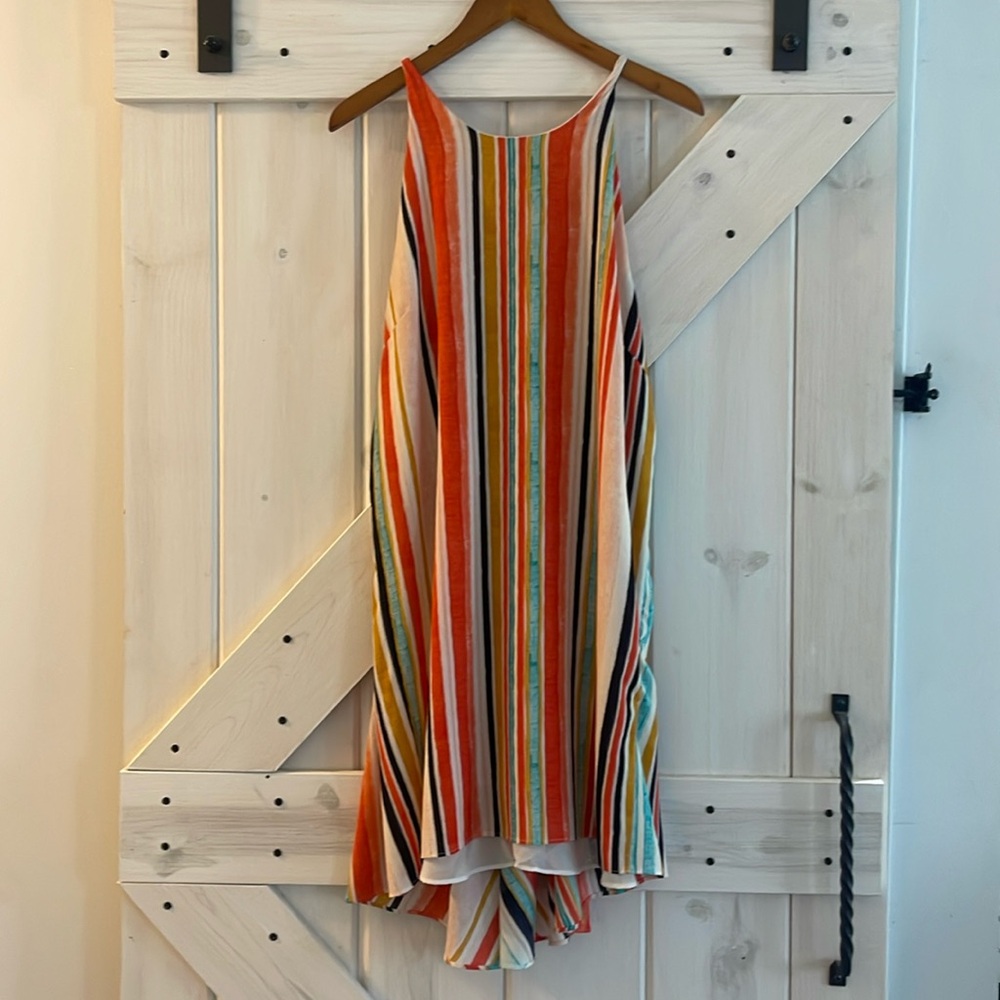 Color burst midi dress
